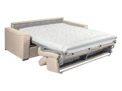 Vente-unique Sofá*Sofá-cama abertura rápida em tecido assento memória de forma 120 cm colchão 14 cm VIZIR Bege