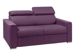 Vente-unique Sofá*Sofá-cama abertura rápida em tecido roxo assento memória de forma 120 cm colchão 18 cm VIZIR Violeta