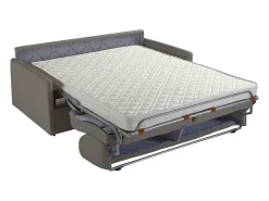 Vente-unique Sofá*Sofá-cama abertura rápida em tecido assento com assento de memória de forma 140 cm colchão 18 cm CALIFE Cinzento