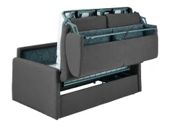 Vente-unique Sofá*Sofá-cama abertura rápida em tecido assento com assento de memória de forma 140 cm colchão 18 cm CALIFE Cinzento