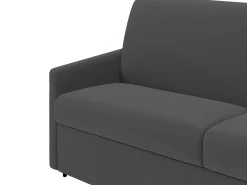 Vente-unique Sofá*Sofá-cama abertura rápida em tecido assento com assento de memória de forma 140 cm colchão 18 cm CALIFE Cinzento