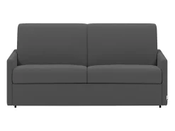 Vente-unique Sofá*Sofá-cama abertura rápida em tecido assento com assento de memória de forma 140 cm colchão 18 cm CALIFE Cinzento