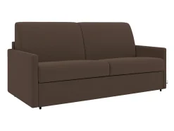 Vente-unique Sofá*Sofá-cama abertura rápida em tecido assento com assento de memória de forma 120 cm colchão 14 cm CALIFE Castanho