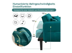 Sofá-cama ajustável 2 em 1 - 176 x 78 x 76 cm - 2 lugares - com braços dobráveis - Veludo -^Merax Hot