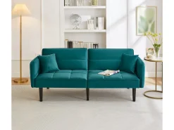 Sofá-cama ajustável 2 em 1 - 176 x 78 x 76 cm - 2 lugares - com braços dobráveis - Veludo -^Merax Hot
