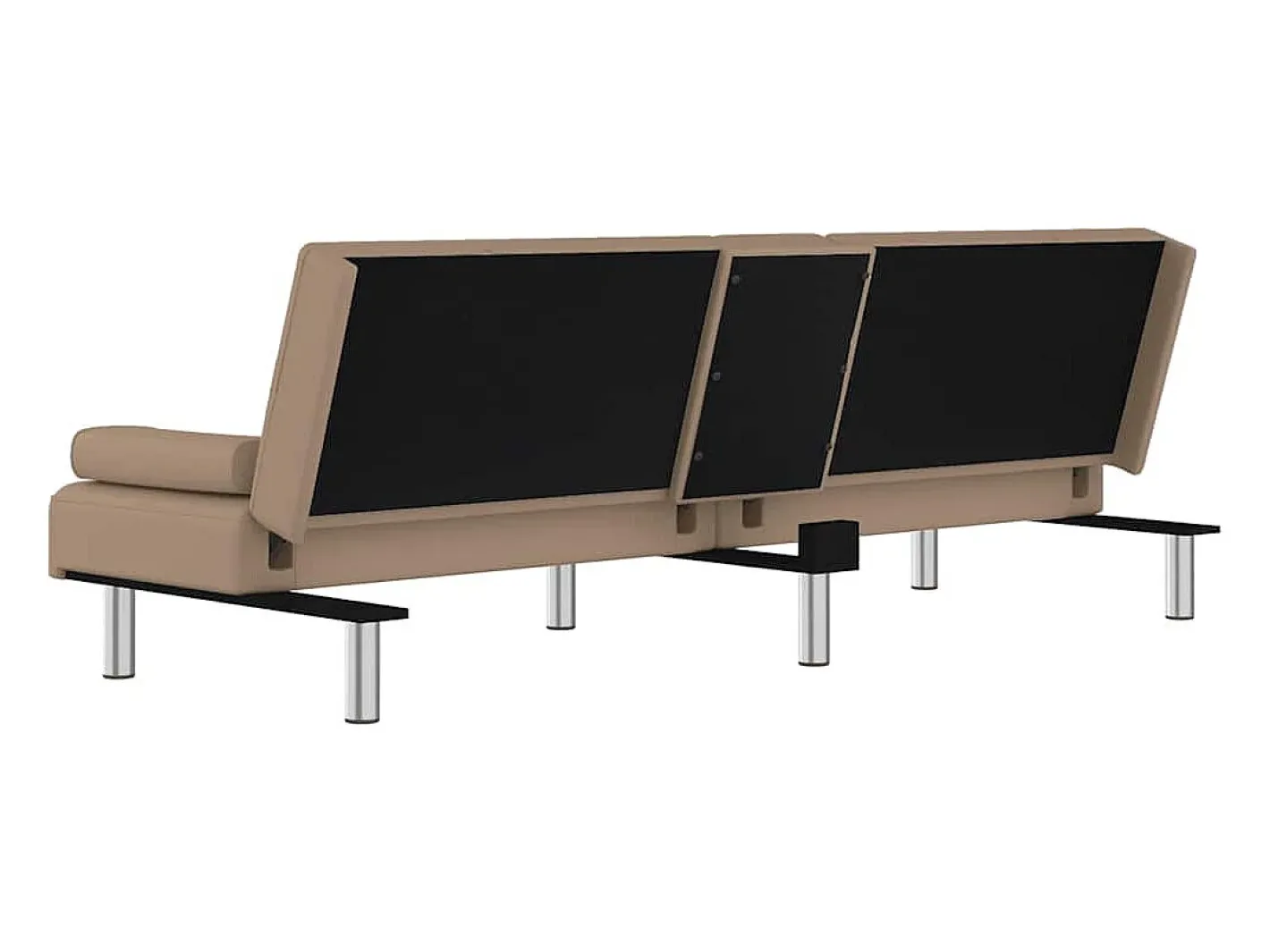 vidaxl Sofá*Sofá-cama c/ suporte para copos couro artificial cor cappuccino Castanho