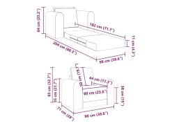 vidaxl Sofá*Sofá-Cama Cinza Escuro 98 x 71 x 83 cm Veludo Cinzento