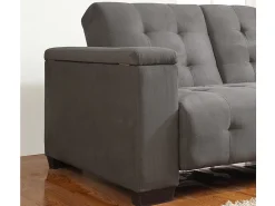 Vente-unique Sofá*Sofá-cama clic-clac de 3 lugares Microfibra DEVONSHIRE Cinzento