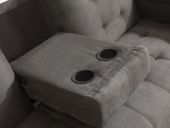 Vente-unique Sofá*Sofá-cama clic-clac de 3 lugares Microfibra DEVONSHIRE Cinzento