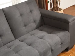 Vente-unique Sofá*Sofá-cama clic-clac de 3 lugares Microfibra DEVONSHIRE Cinzento