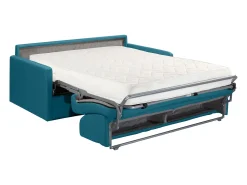 Clearance Sofá-cama com abertura rápida em tecido assento memória de forma 120 cm colchão 18 cm CALIFE Sofá