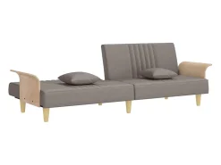 Outlet Sofá-cama com apoio de braços tecido cinzento-acastanhado Sofá