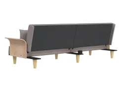 Outlet Sofá-cama com apoio de braços tecido cinzento-acastanhado Sofá