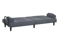 vidaxl Sofá*Sofá-cama com apoio de braços veludo -escuro Cinzento