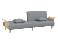Sofá-cama com braços 224 x 89 x 70 cm tecido cinza claro 02_0021007*Helloshop26 Online