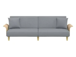 Sofá-cama com braços 224 x 89 x 70 cm tecido cinza claro 02_0021007*Helloshop26 Online