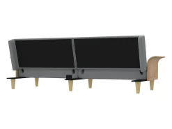 Sofá-cama com braços 224 x 89 x 70 cm tecido cinza claro 02_0021007*Helloshop26 Online