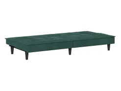 vidaxl Sofá*Sofá-cama com suportes para copos veludo -escuro Verde