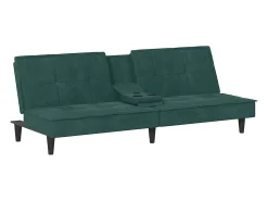 vidaxl Sofá*Sofá-cama com suportes para copos veludo -escuro Verde