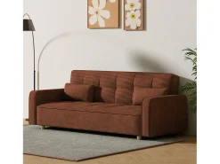 Sofá-Cama Conversível 3 Lugares Veludo Cotelê Estilo Escandinavo Moderno*Concept-Usine Clearance