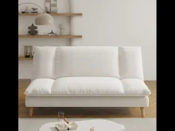 Clearance Sofá-Cama Conversível de 3 Lugares em Veludo Cotelê Azul Estilo Escandinavo Sofá