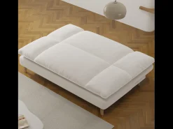 Clearance Sofá-Cama Conversível de 3 Lugares em Veludo Cotelê Azul Estilo Escandinavo Sofá