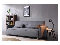 Sofá-Cama Conversível Escandinavo 3 Lugares Cinza COPENHAGUE Design Único e Conforto XXL^Concept-Usine Best