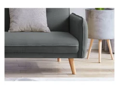 Sofá-Cama Conversível Escandinavo de 3 Lugares em Tecido Cinza Escuro NORA^Concept-Usine New