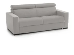 Talamo Italia Sofá*Sofá-cama Daame, ofá de 2 lugare, 100% Fabricado na Itália, Sofá da ala com abertura giratória, com apoio de cabeça ajutávei â€<â€<e braço fino, 160x95h85 cm, Cinza Cinzento