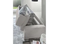 Sofá-cama Dabagn, Sofá grande de 2 lugare, 100% Fabricado na Itália, Sofá da ala com abertura giratória, em tecido acolchoado, com braço padrão, 200x95h90 cm, Cinza*Talamo Italia Discount