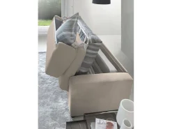 Sofá-cama Dabagn, Sofá grande de 2 lugare, 100% Fabricado na Itália, Sofá da ala com abertura giratória, em tecido acolchoado, com braço padrão, Cm 200x95h90, Taupe*Talamo Italia Online