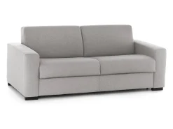 Sofá-cama Dabakah, sofá de 3 lugares, 100% Fabricado na Itália, Sofá da sala com abertura giratória, em tecido acolchoado, com braços finos, 200x95h90 cm, Cinza*Talamo Italia Online