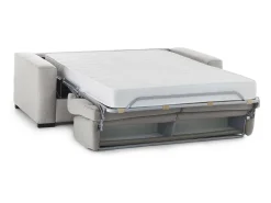 Sofá-cama Dabakah, sofá de 3 lugares, 100% Fabricado na Itália, Sofá da sala com abertura giratória, em tecido acolchoado, com braços finos, 200x95h90 cm, Cinza*Talamo Italia Online