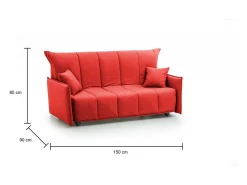 Clearance Sofá-cama Dabali, ofá de 2 lugare, 100% Fabricado na Itália, Sofá da ala com abertura para carrinho, em tecido acolchoado, com braço padrão, 150x90h85 cm, Sofá