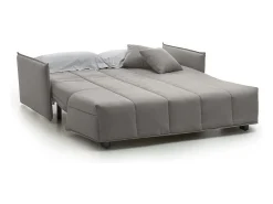 Sofá-cama Dabali, sofá de 2 lugares, 100% Fabricado na Itália, Sofá da sala com abertura para carrinho, em tecido acolchoado, com braços padrão, 150x90h85 cm, Cinza^Talamo Italia New