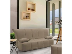 Sofá-cama Dabam, ofá de 3 lugare, 100% Fabricado na Itália, Sofá da ala com abertura para carrinho, em tecido acolchoado, com almofada incluída, 165x90h85 cm, Taupe*Talamo Italia Hot