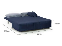 Sofá-cama Dabam, ofá de 3 lugare, 100% Fabricado na Itália, Sofá da ala com abertura para carrinho, em tecido acolchoado, com almofada incluída, 165x90h85 cm,^Talamo Italia Best