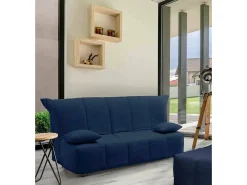 Sofá-cama Dabam, ofá de 3 lugare, 100% Fabricado na Itália, Sofá da ala com abertura para carrinho, em tecido acolchoado, com almofada incluída, 165x90h85 cm,^Talamo Italia Best