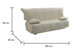 Discount Sofá-cama Dabam, ofá de 3 lugare, 100% Fabricado na Itália, Sofá da ala com abertura para carrinho, em tecido acolchoado, com almofada incluída, 165x90h85 cm, Sofá