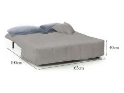 Talamo Italia Sofá*Sofá-cama Dabam, ofá de 3 lugare, 100% Fabricado na Itália, Sofá da ala com abertura para carrinho, em tecido acolchoado, com almofada incluída, 165x90h85 cm, Cinza Cinzento