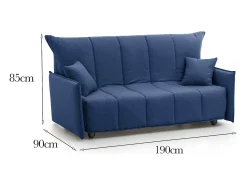 Hot Sofá-cama Dabarc, sofá de 3 lugares, 100% Fabricado na Itália, Sofá da sala com abertura para carrinho, em tecido acolchoado, com braços padrão, 190x90h85 cm, Sofá