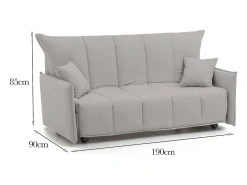 Sofá-cama Dabarc, sofá de 3 lugares, 100% Fabricado na Itália, Sofá da sala com abertura para carrinho, em tecido acolchoado, com braços padrão, 190x90h85 cm,*Talamo Italia Clearance