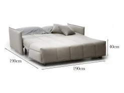 Sofá-cama Dabarc, sofá de 3 lugares, 100% Fabricado na Itália, Sofá da sala com abertura para carrinho, em tecido acolchoado, com braços padrão, 190x90h85 cm,*Talamo Italia Clearance
