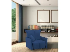 Sofá-cama Dabari, Sofá individual, 100% Fabricado na Itália, Poltrona de ala com abertura para carrinho, em tecido acolchoado, com braço padrão, 110x90h85 cm,^Talamo Italia Best