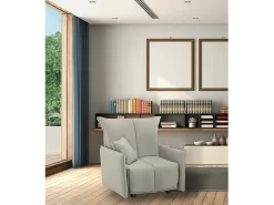 Outlet Sofá-cama Dabari, Sofá individual, 100% Fabricado na Itália, Poltrona de ala com abertura para carrinho, em tecido acolchoado, com braço padrão, 110x90h85 cm, Poltrona