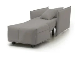 Talamo Italia Poltrona*Sofá-cama Dabari, Sofá individual, 100% Fabricado na Itália, Poltrona de ala com abertura para carrinho, em tecido acolchoado, com braço padrão, 110x90h85 cm, Cinza Cinzento