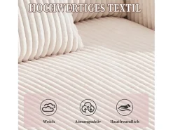 Sofá-cama de 3 lugares - 142 x 128 x 85 cm - com porta-copos + portas USB + LEDs - veludo -^Merax Outlet