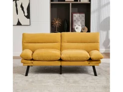Sofá-cama de 2 lugares - 165 x 90 x 76 cm - com encosto e braços ajustáveis - Microfibra -*Merax New