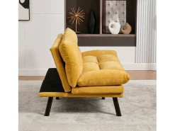 Sofá-cama de 2 lugares - 165 x 90 x 76 cm - com encosto e braços ajustáveis - Microfibra -*Merax New