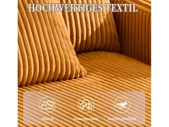 Sofá-cama de 3 lugares - 142 x 128 x 85 cm - com porta-copos + portas USB + LEDs - veludo -*Merax Online